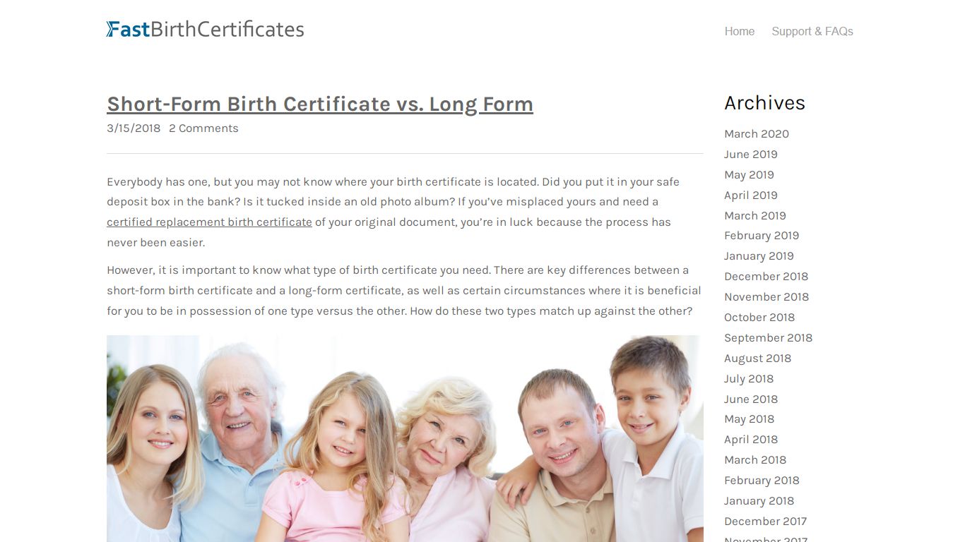 Short-Form Birth Certificate vs. Long Form | Fastbirthcertificates.com