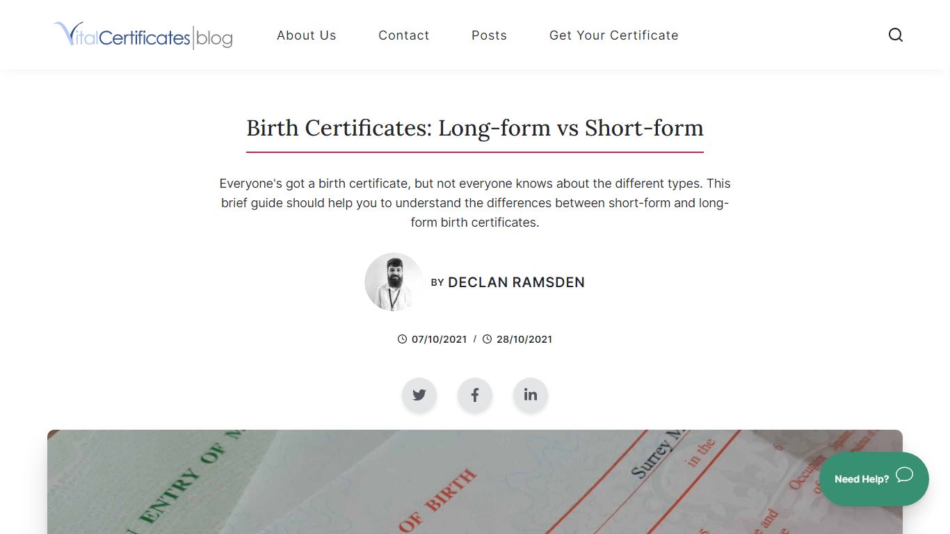 Birth Certificates: Long-form vs Short-form